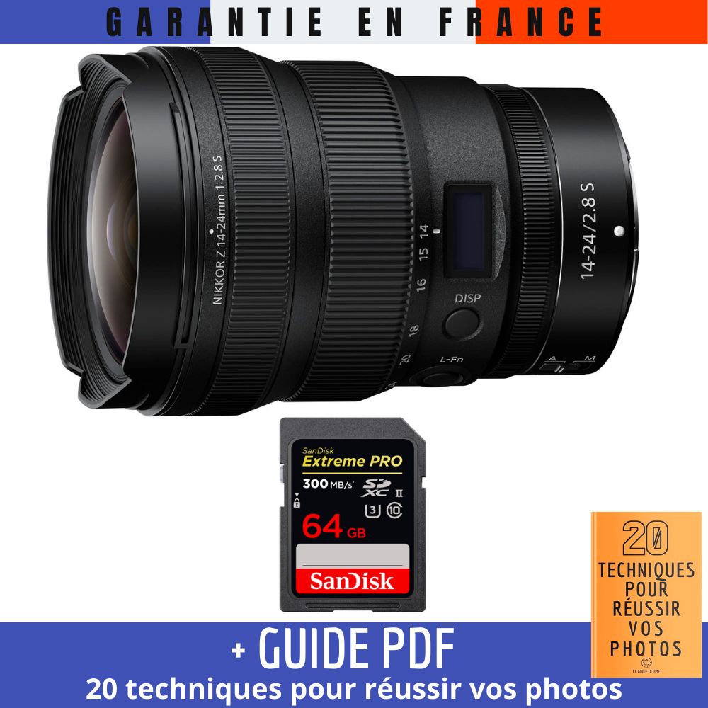 Nikon Z 14-24mm f/2.8 S Lens + 64GB SanDisk UHS-II Card + Guide PDF: 20 Techniques for Success