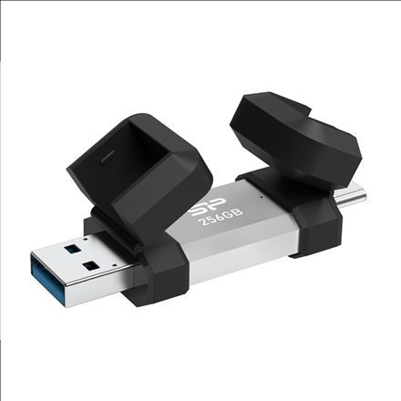 Silicon Power Mobile C51 - USB Flash Drive - 256GB - USB 3.2 Gen 1 / USB-C - Silver