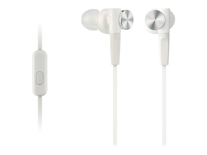 Sony MDR-XB50AP - XB Series Earbuds with Microphone - 3.5mm Jack - White