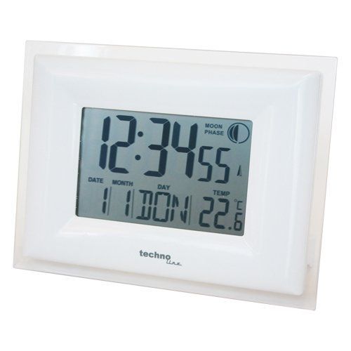Horloge radio-pilotée Technoline WS8008 Blanc/Transparente