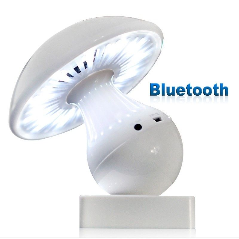 Entalent Mini Bluetooth Speaker Lamp with LED Light - White