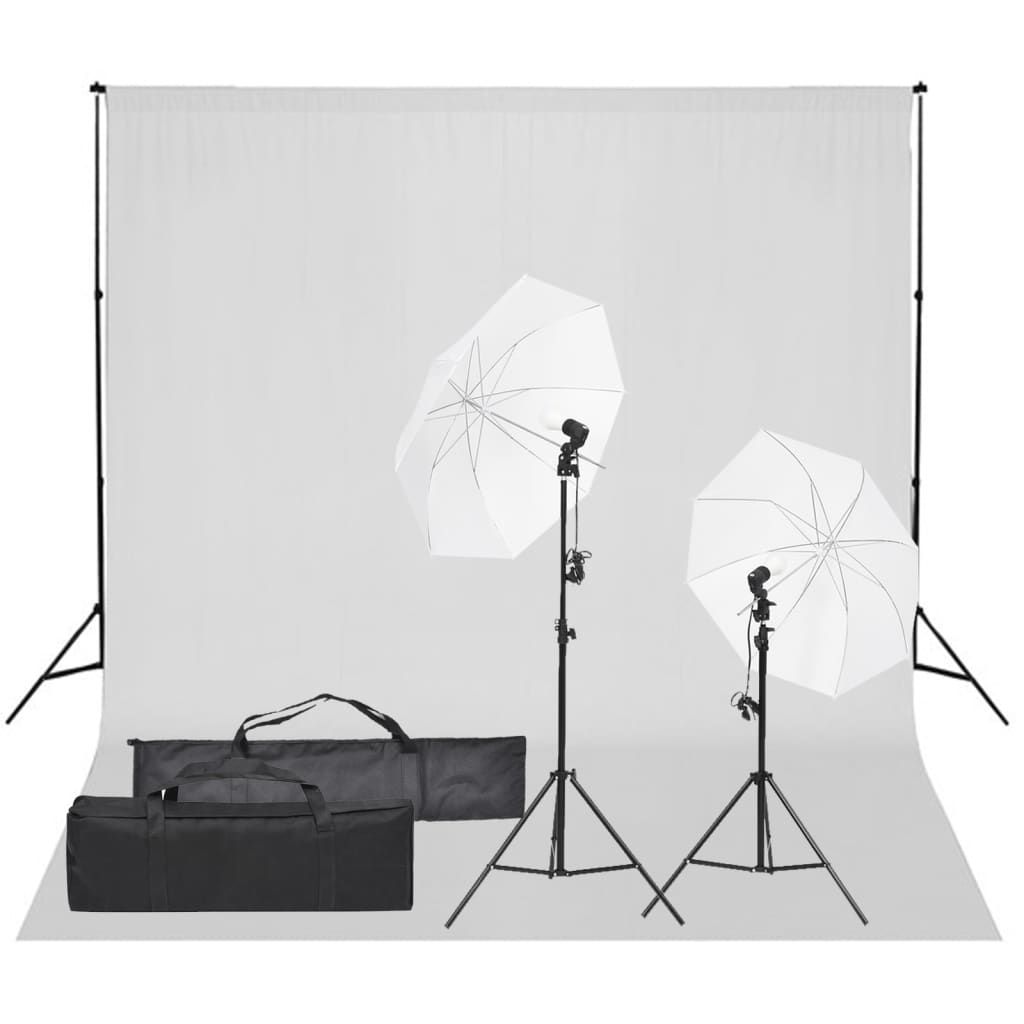 Kit de studio photo VIDAXL avec éclairage et toile de fond