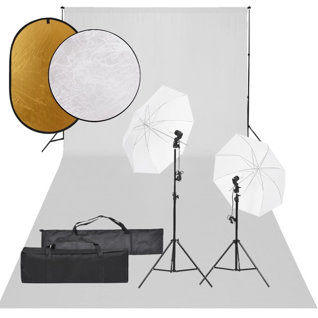 VIDAXL Studio Photo Kit with Lighting Background and Reflector