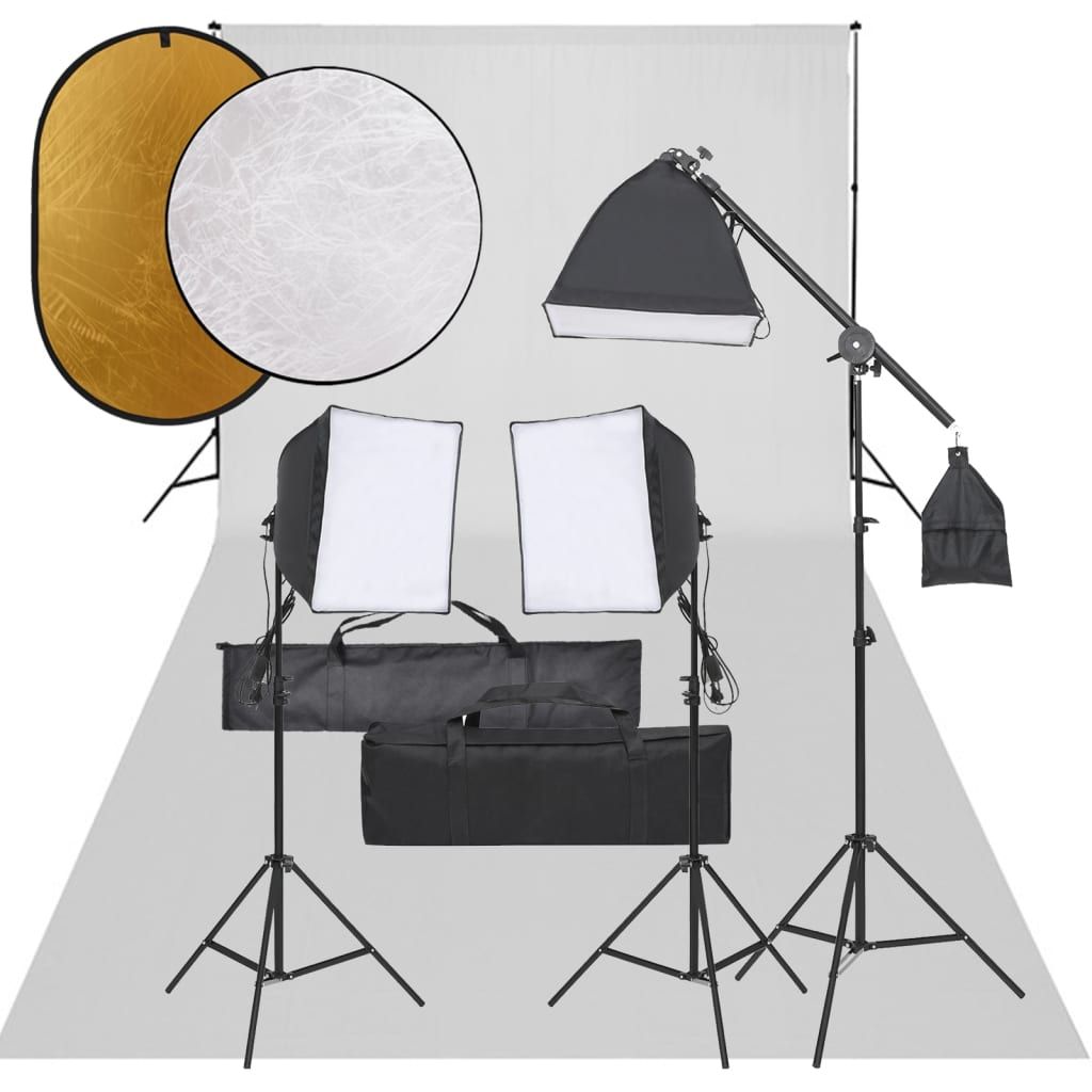 VIDAXL Photo Studio Kit with Lighting and Background Reflector