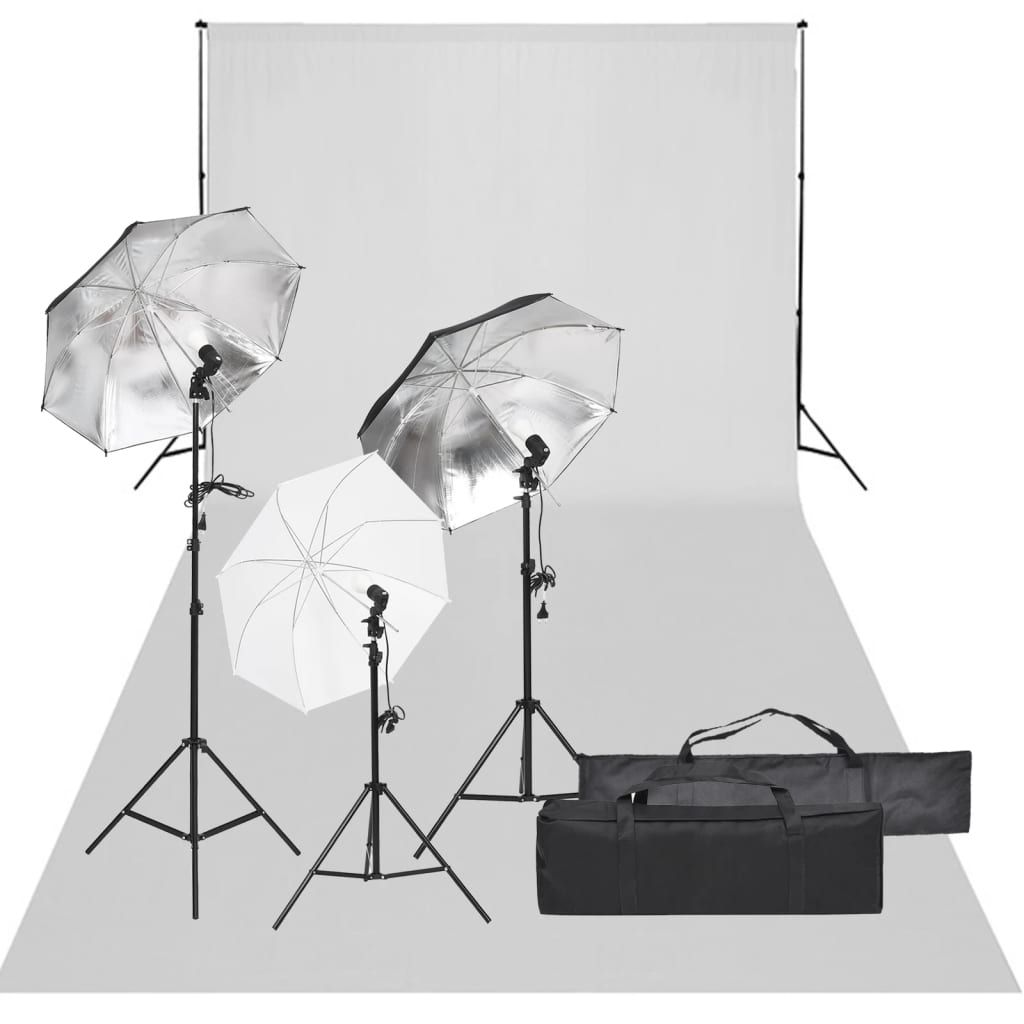 VIDAXL Studio Photo Kit with Lighting and Background