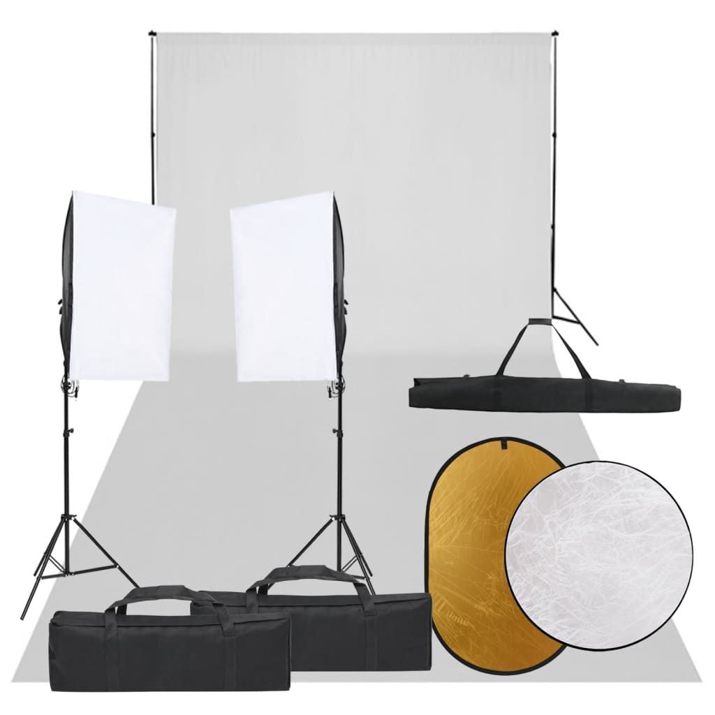 VIDAXL Studio Photo Kit with Lighting Background and Reflector