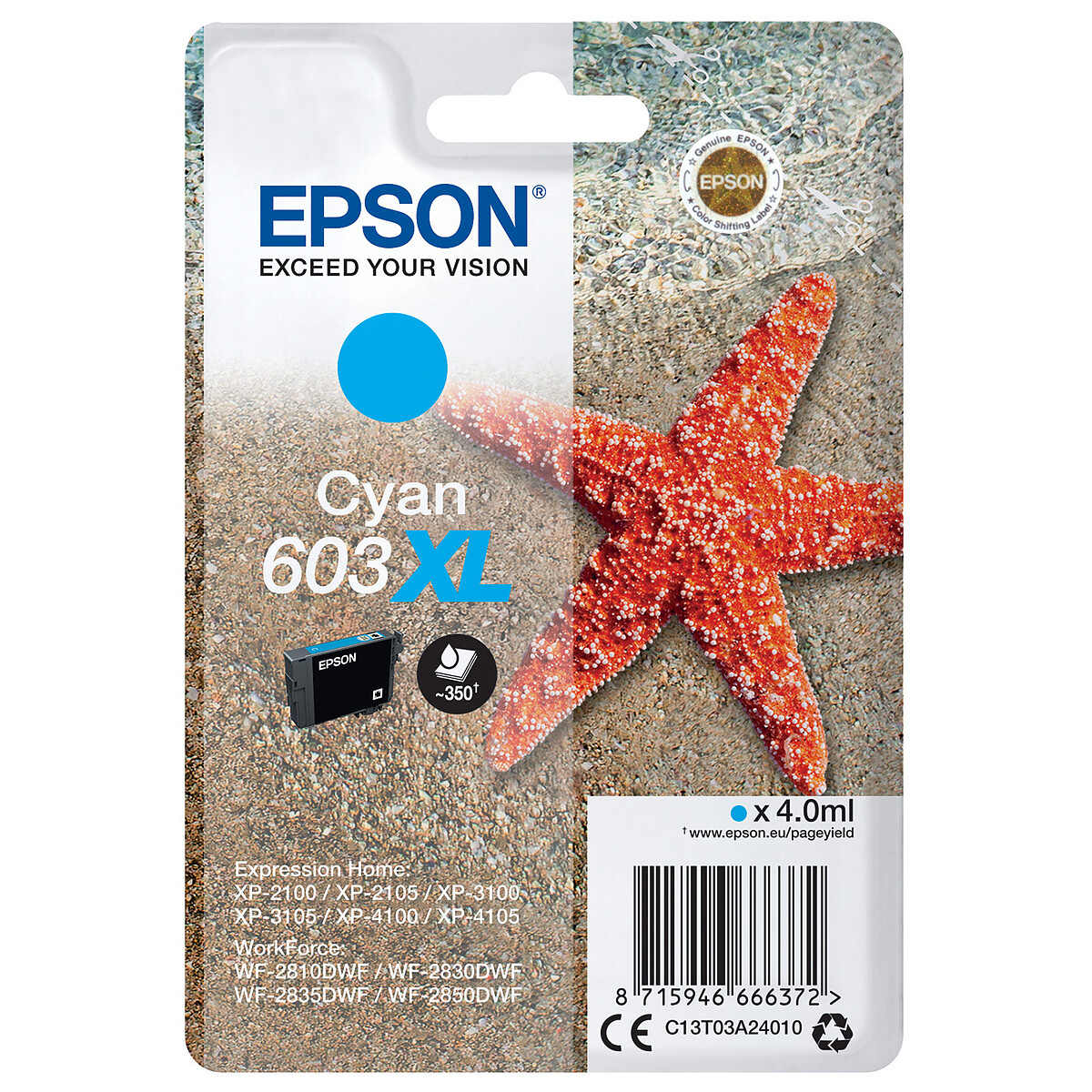 Epson Etoile de mer 603XL Cyan (blister)
