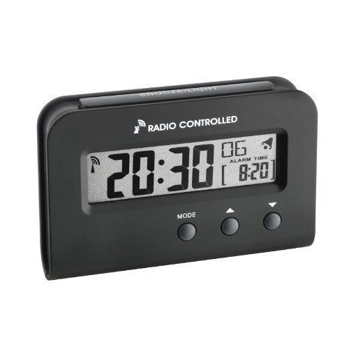 Reloj de alarma con control remoto TFA, Negro