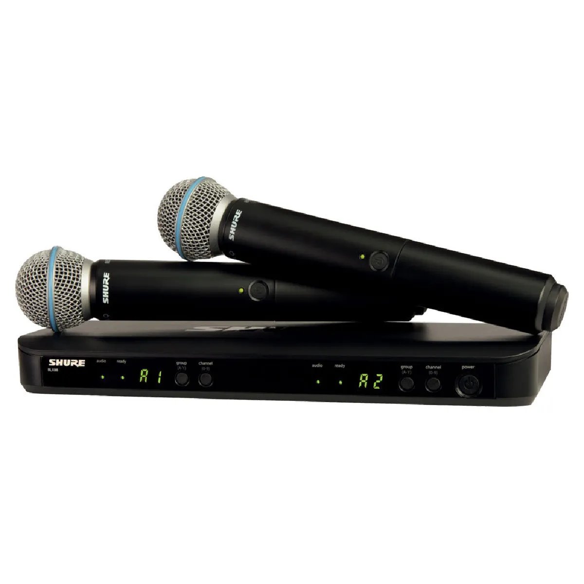 Shure BLX288/Beta 58A Wireless Dual Microphone System - Beta 58 Capsules - BLX88 Double Receiver