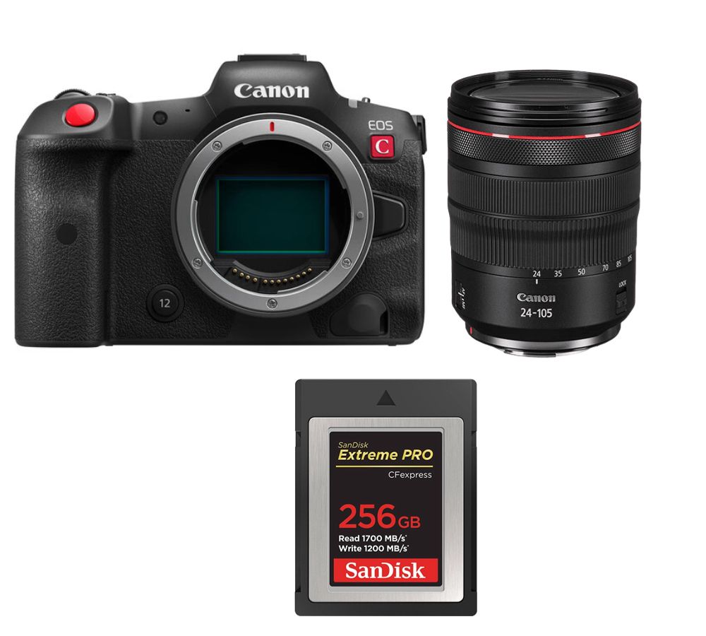 Canon EOS R5C Camera Kit with RF 24-105mm f/4L IS USM Lens and 256GB SanDisk Extreme Pro CFexpress Type B Card