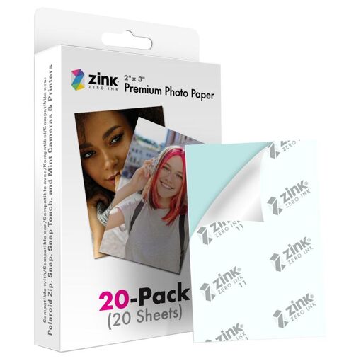 Polaroid Bright White Photo Paper, 2x3 inches, 20 Pack