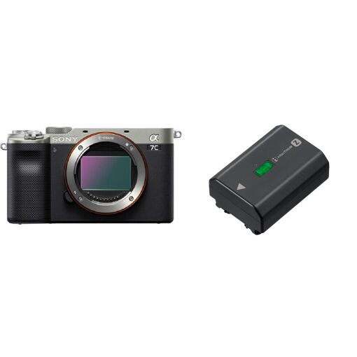Sony Alpha A7C Cuerpo, Plata (Multilingüe) + 1 Batería Sony NP-FZ100
