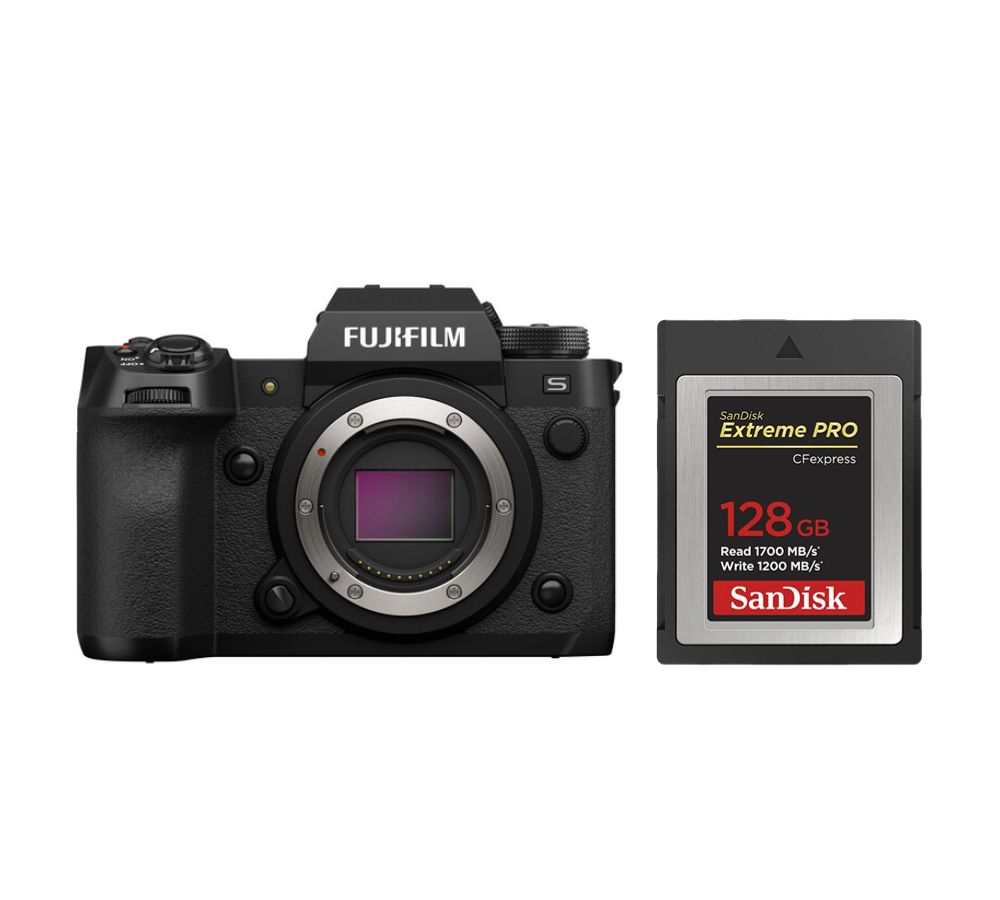 Fujifilm X-H2S Camera Body + SanDisk 128GB Extreme Pro CFexpress Type B Card