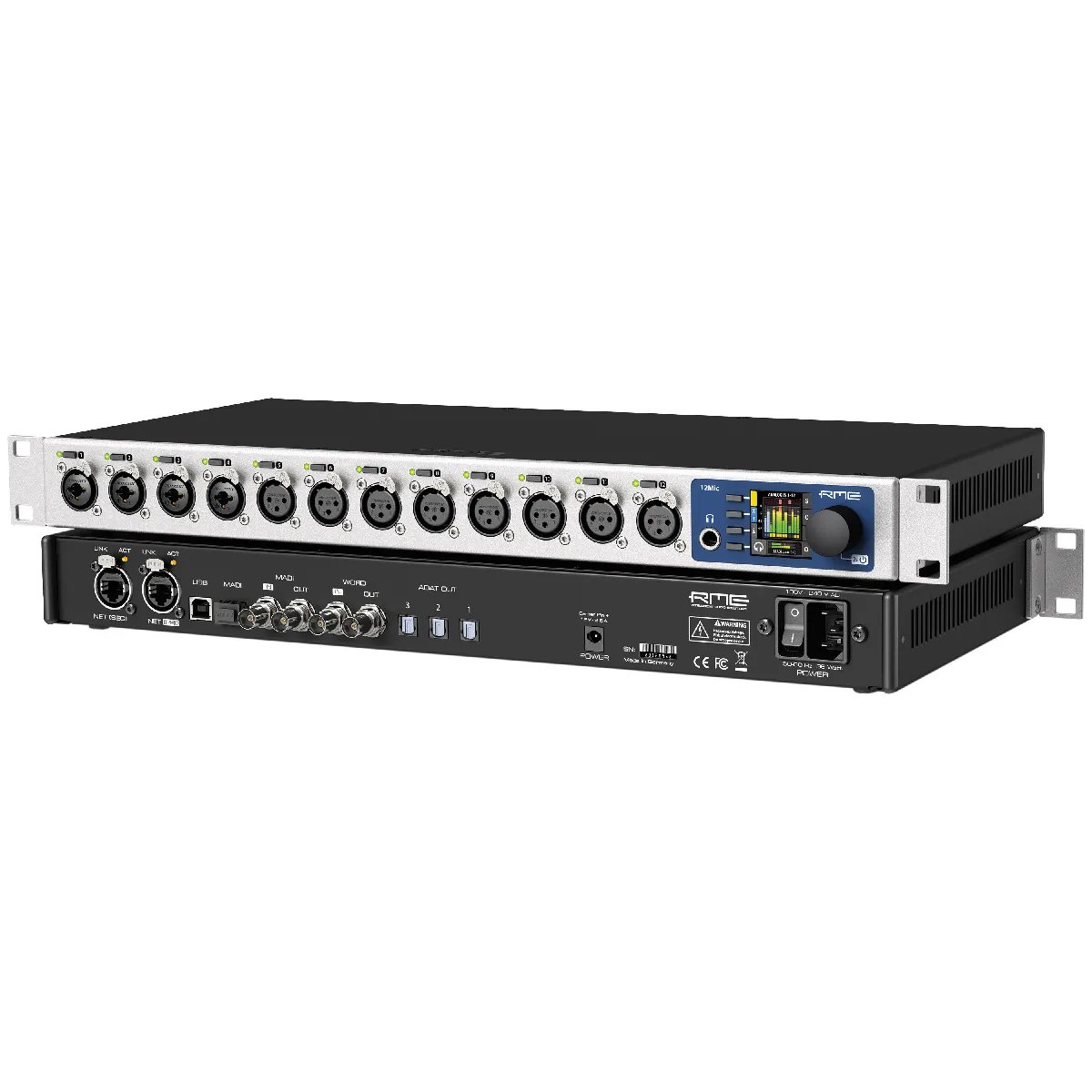 RME 12Mic - Digital Micro Preamp 12 Channels - AVB & MADI - SteadyClock FS - Up to 75dB Gain