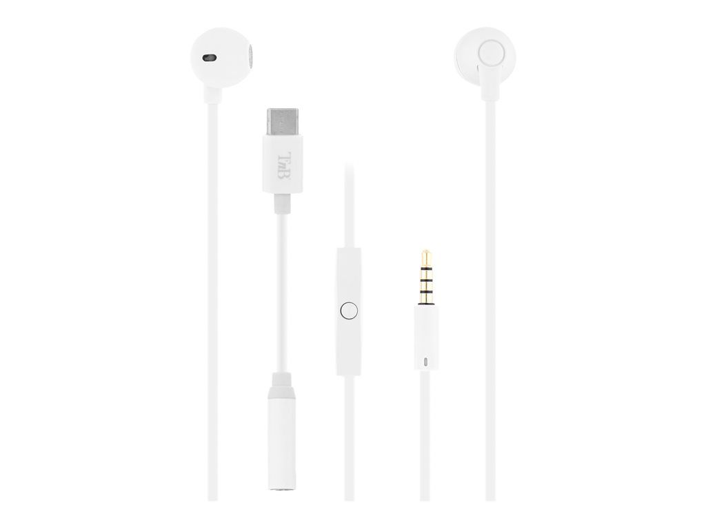 TNB SWEET Earbuds with Microphone - 3.5mm Jack, USB-C - White