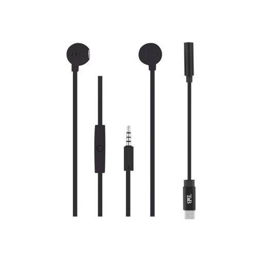Auriculares TNB SWEET con micrófono - cableado, conector de 3.5 mm, USB-C - negro