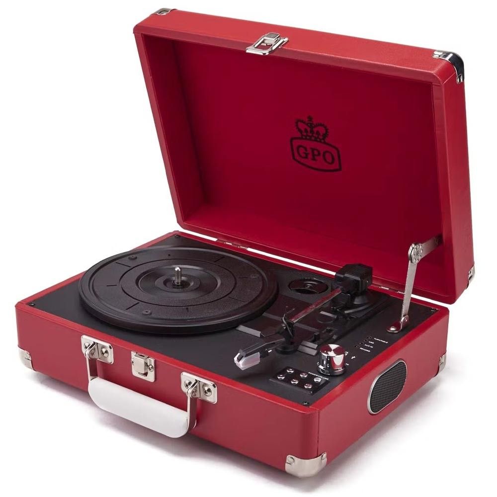 Estuche de viaje GPO Retro Design Vinilo Platino - Rojo Pilar