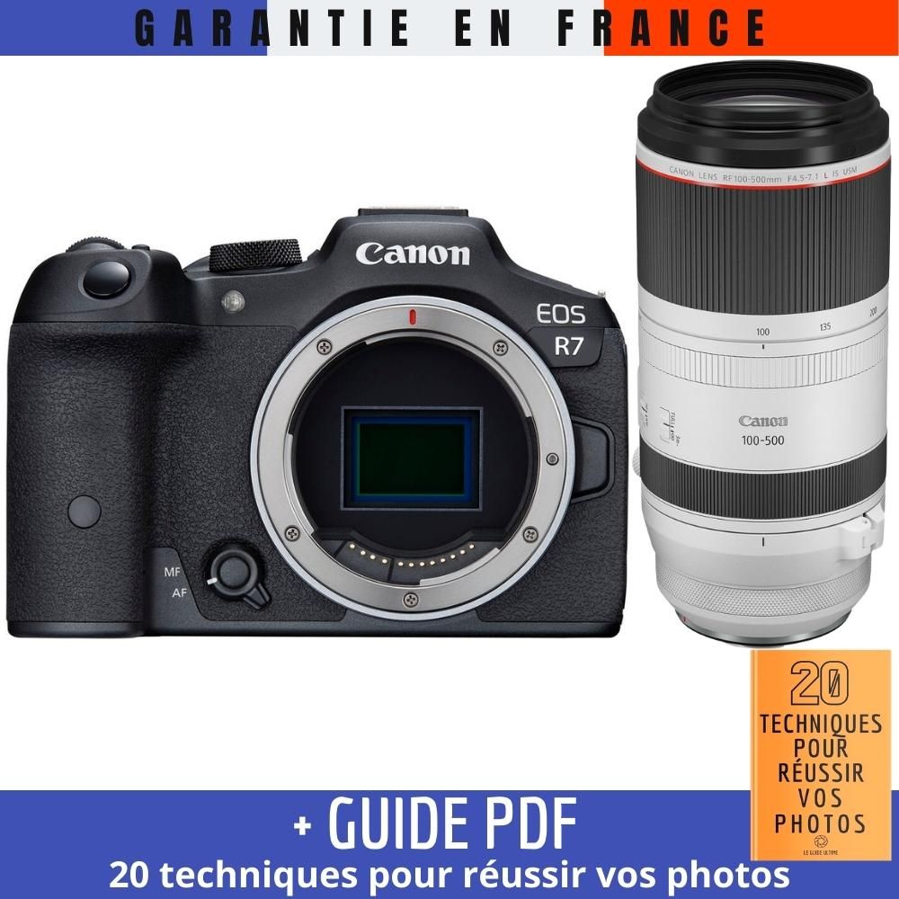 Canon EOS R7 + RF 100-500mm F4.5-7.1 L IS USM + Guide PDF '20 techniques pour réussir vos photos'