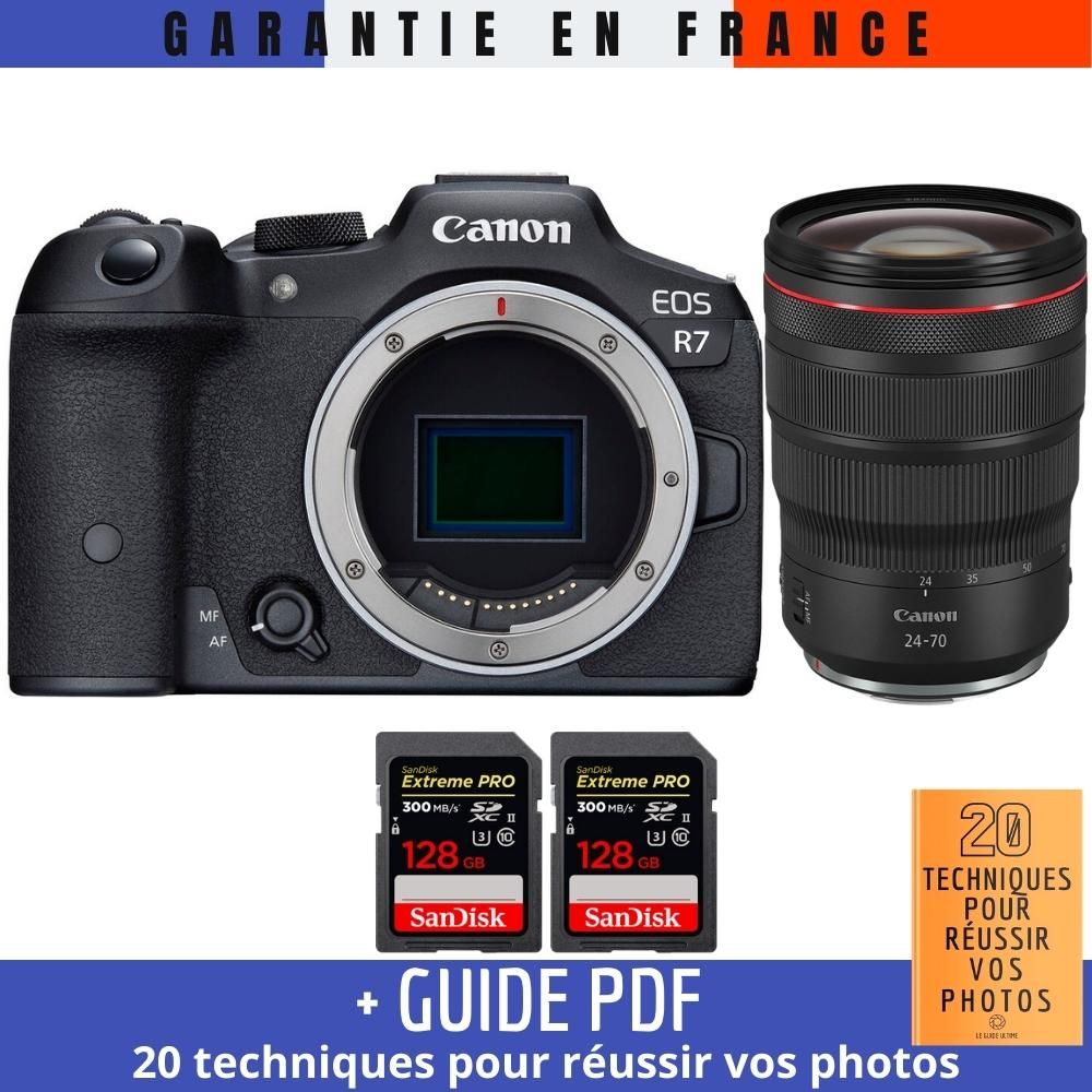 Canon EOS R7 + RF 24-70mm F2.8 L IS USM Lens + 2x SanDisk 128GB Extreme PRO UHS-II SDXC Cards