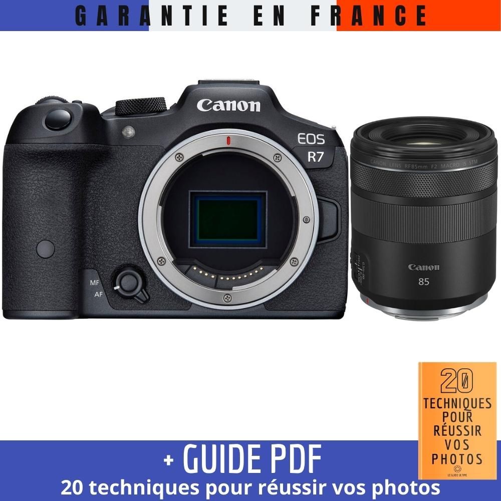 Canon EOS R7 + RF 85mm F2 Macro IS STM + Guide PDF '20 techniques pour réussir vos photos'