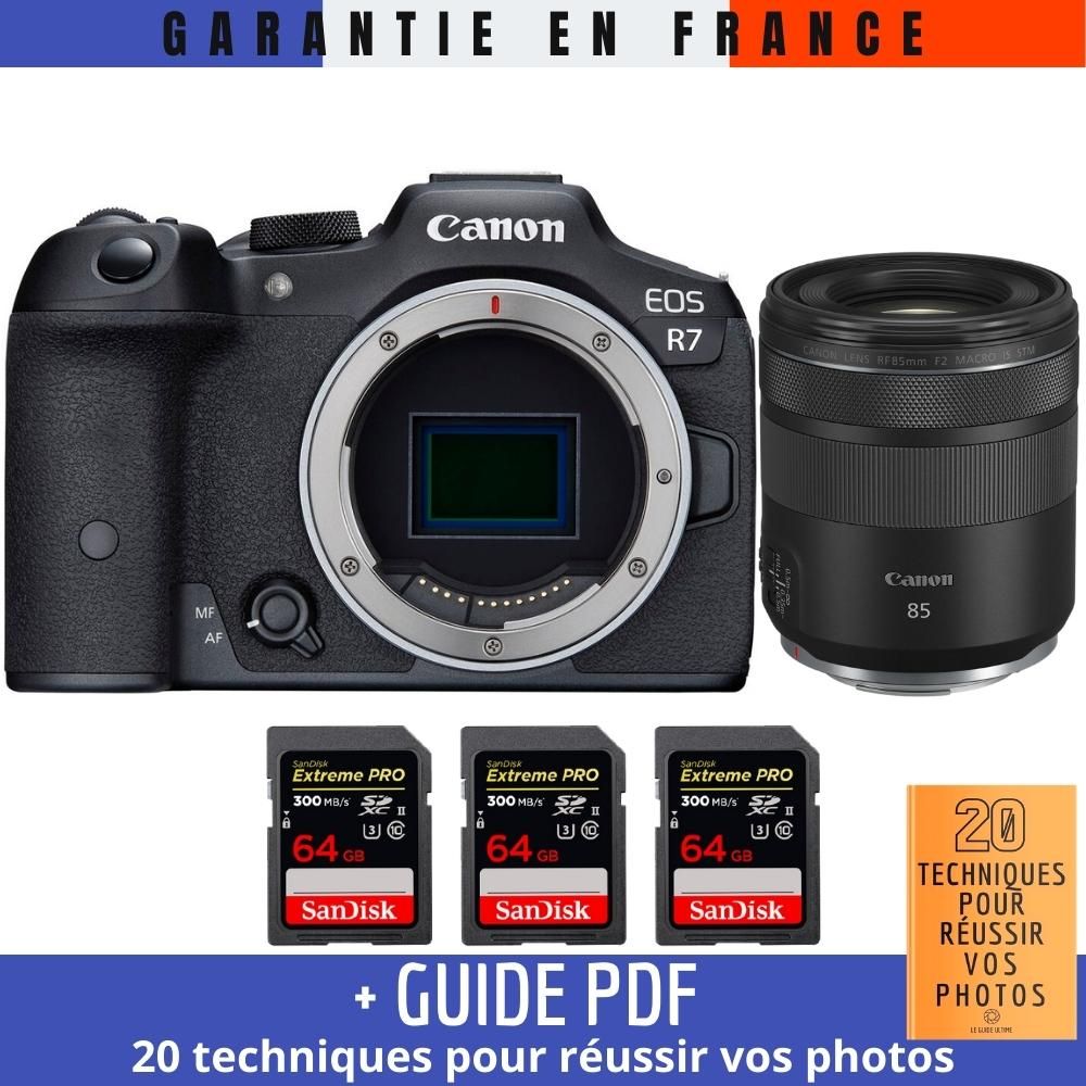 Canon EOS R7 + RF 85mm F2 Macro IS STM + 3 SanDisk 64GB Extreme PRO UHS-II SDXC 300MB/s