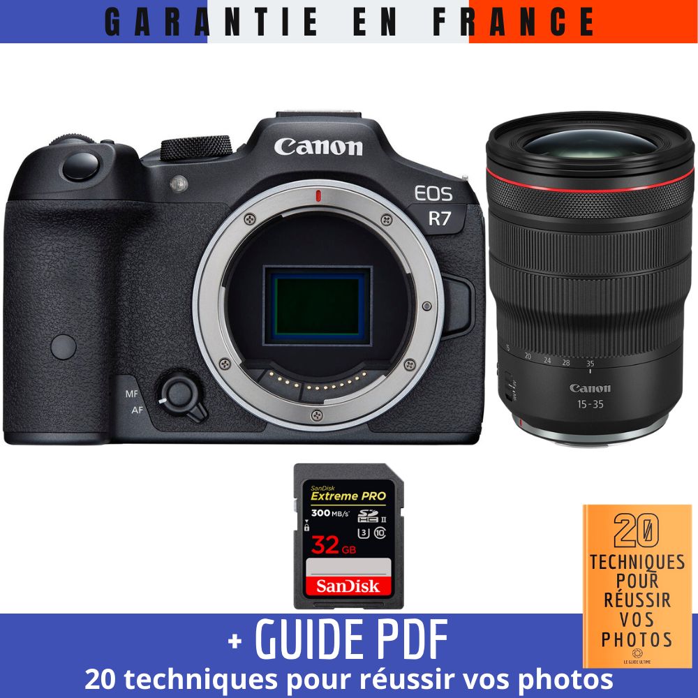Canon EOS R7 + RF 15-35mm F2.8 L IS USM + Guide PDF '20 techniques pour réussir vos photos'