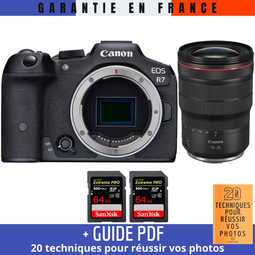Canon EOS R7 + RF 15-35mm F2.8 L IS USM + 2 SanDisk 64GB Extreme PRO UHS-II SDXC 300MB/s