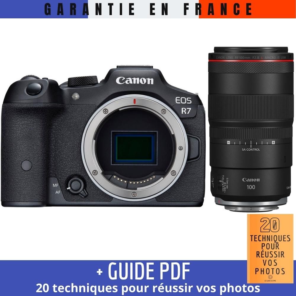 Canon EOS R7 + RF 100mm F2.8 L Macro IS USM Camera Kit with '20 Techniques for Success in Photography' Guide