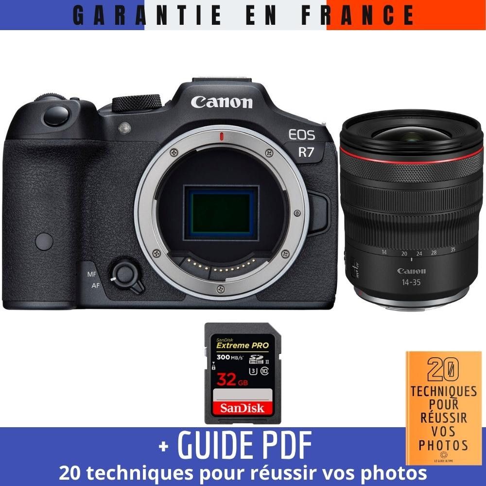 Canon EOS R7 + RF 14-35mm F4 L IS USM Lens + 1 SanDisk 32GB Extreme PRO UHS-II SDXC Card + '20 Techniques to Succeed in Photography' Guide