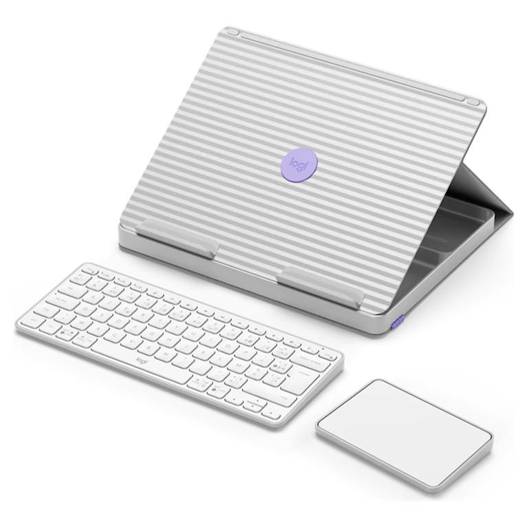 Logitech Pop-Up Desk - Keyboard and Touchpad Set - Wireless - Bluetooth LE - AZERTY - French - Quiet Nordic