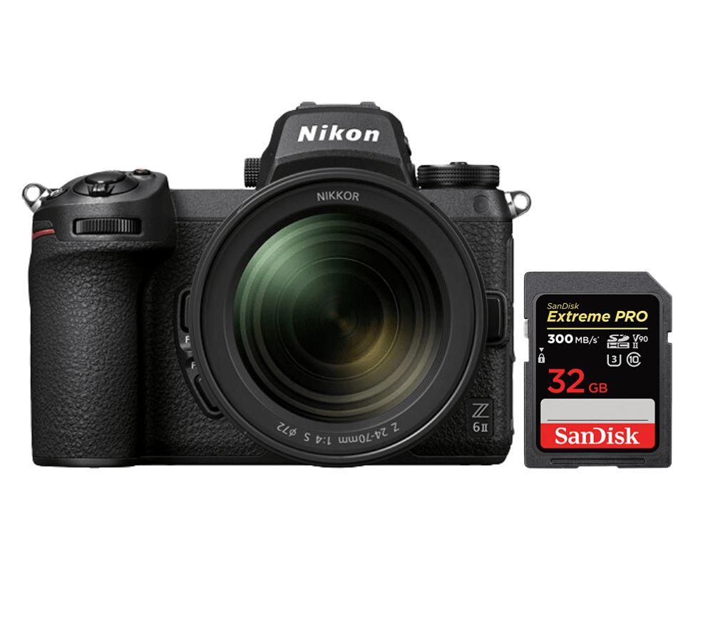 Nikon Z6 II 24-70mm f/4 S Lens Kit with SanDisk 32GB Extreme Pro SDHC UHS-II 4K U3 300MB/s