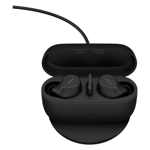 Jabra Evolve2 UC Buds - Wireless Headphones with Microphone - In-ear - Bluetooth - Active Noise Cancellation - USB-A via Bluetooth Adapter - Acoustic Isolation - Black - Zoom Certified, Optimized for Google Meet