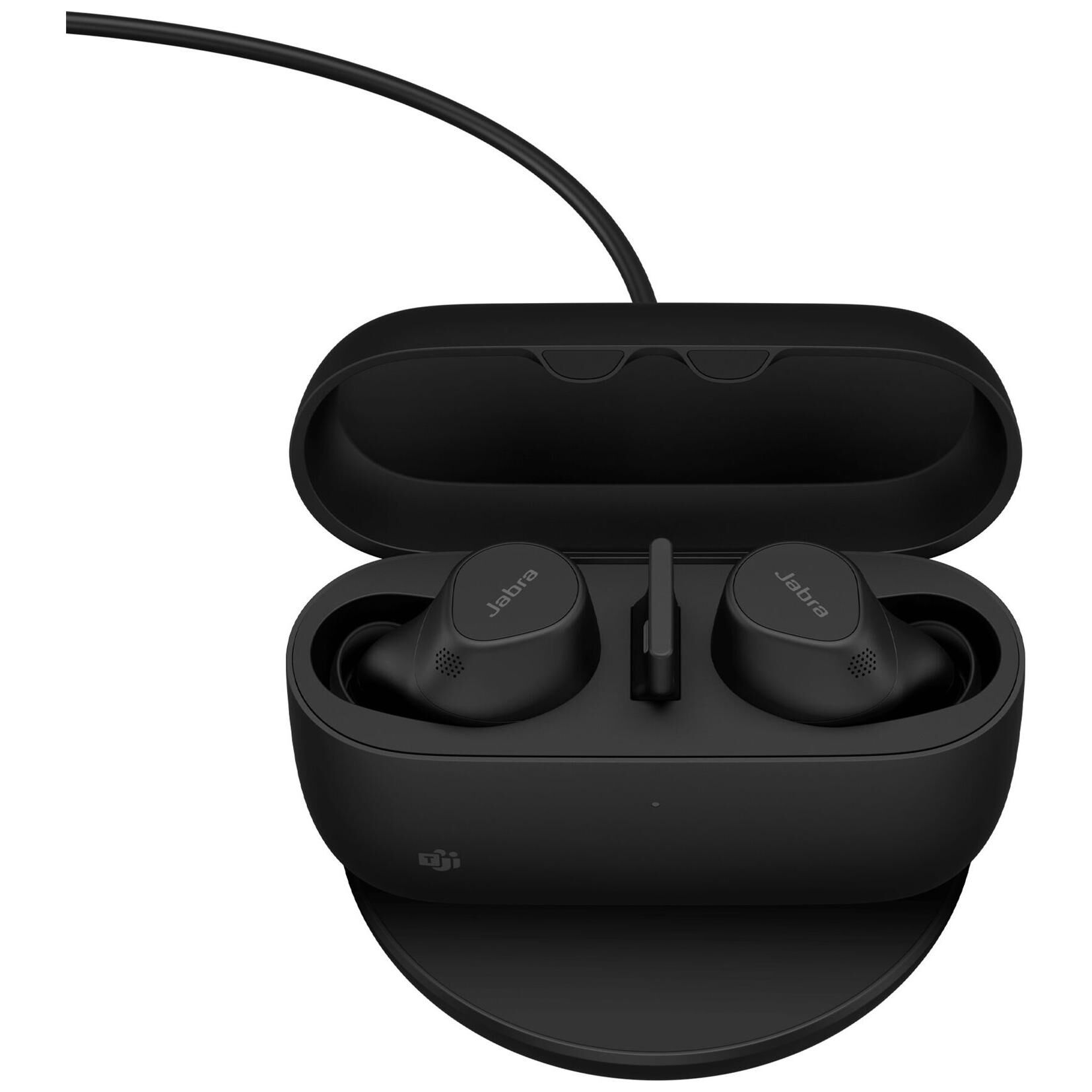 Jabra Evolve2 Buds MS - Wireless Headphones with Microphone - In-Ear - Bluetooth - Active Noise Cancellation - USB-A via Bluetooth Adapter - Acoustic Isolation - Black - Certified for Microsoft Teams