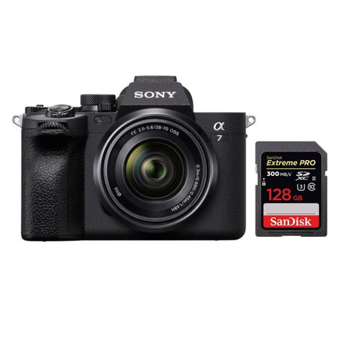 Kit Sony Alpha A7 IV avec objectif 28-70 mm + carte SDXC SanDisk Extreme Pro 128 Go
