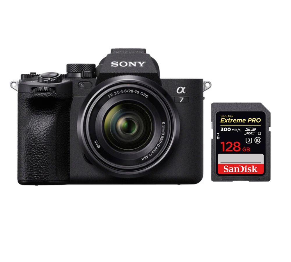 Kit Sony Alpha A7 IV avec objectif 28-70 mm + carte SDXC SanDisk Extreme Pro 128 Go