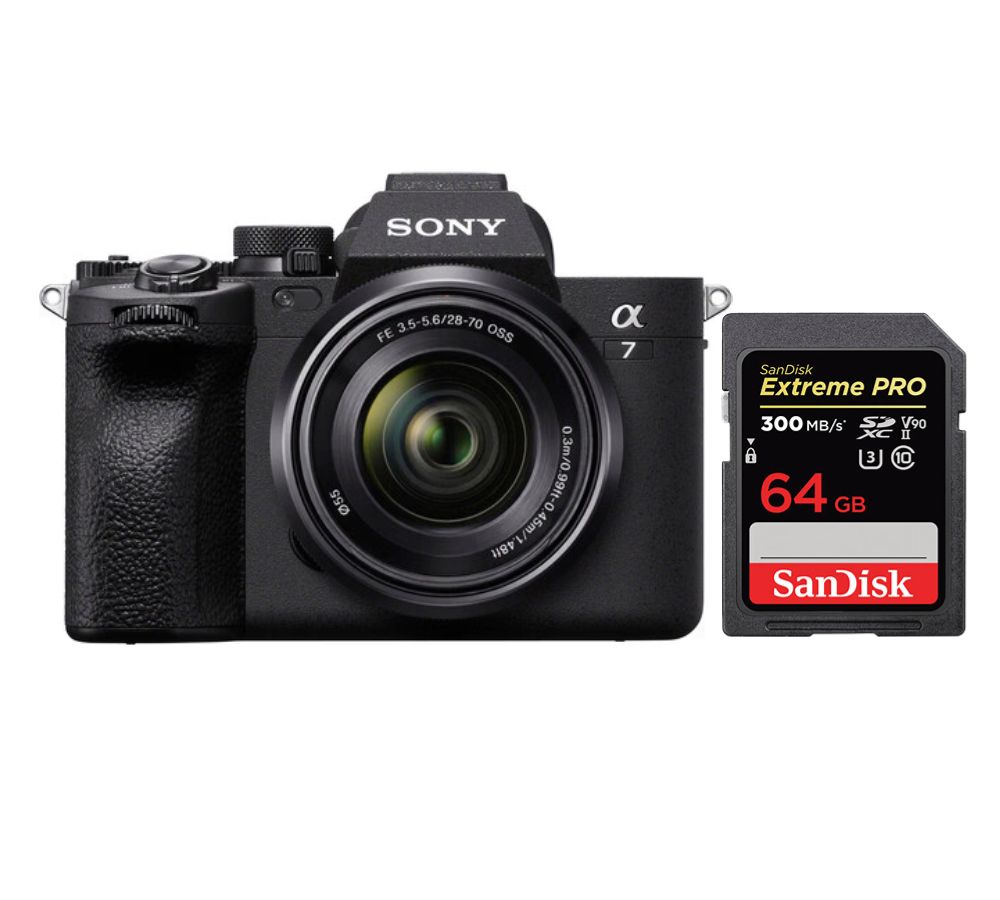 Kit Sony Alpha A7 IV avec objectif 28-70 mm et carte SDXC SanDisk 64 Go Extrême Pro