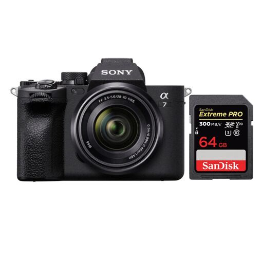 Kit Sony Alpha A7 IV con lente de 28-70 mm y tarjeta SDXC SanDisk de 64 GB Extreme Pro