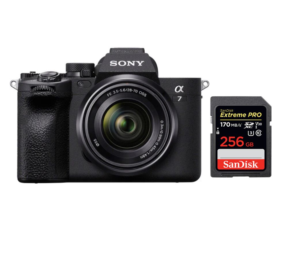 Kit Sony Alpha A7 IV avec objectif 28-70 mm et carte SDXC SanDisk 256 Go Extreme PRO