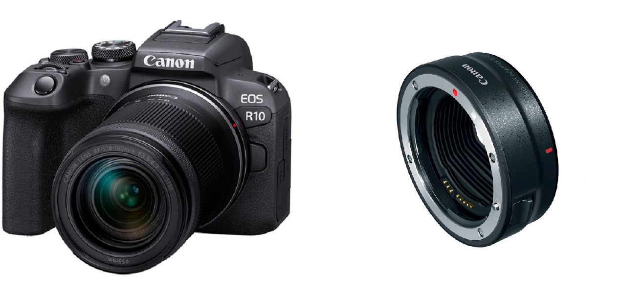Canon EOS R10 18-150mm f/3.5-6.3 IS STM Lens + EF to EOS R Adapter