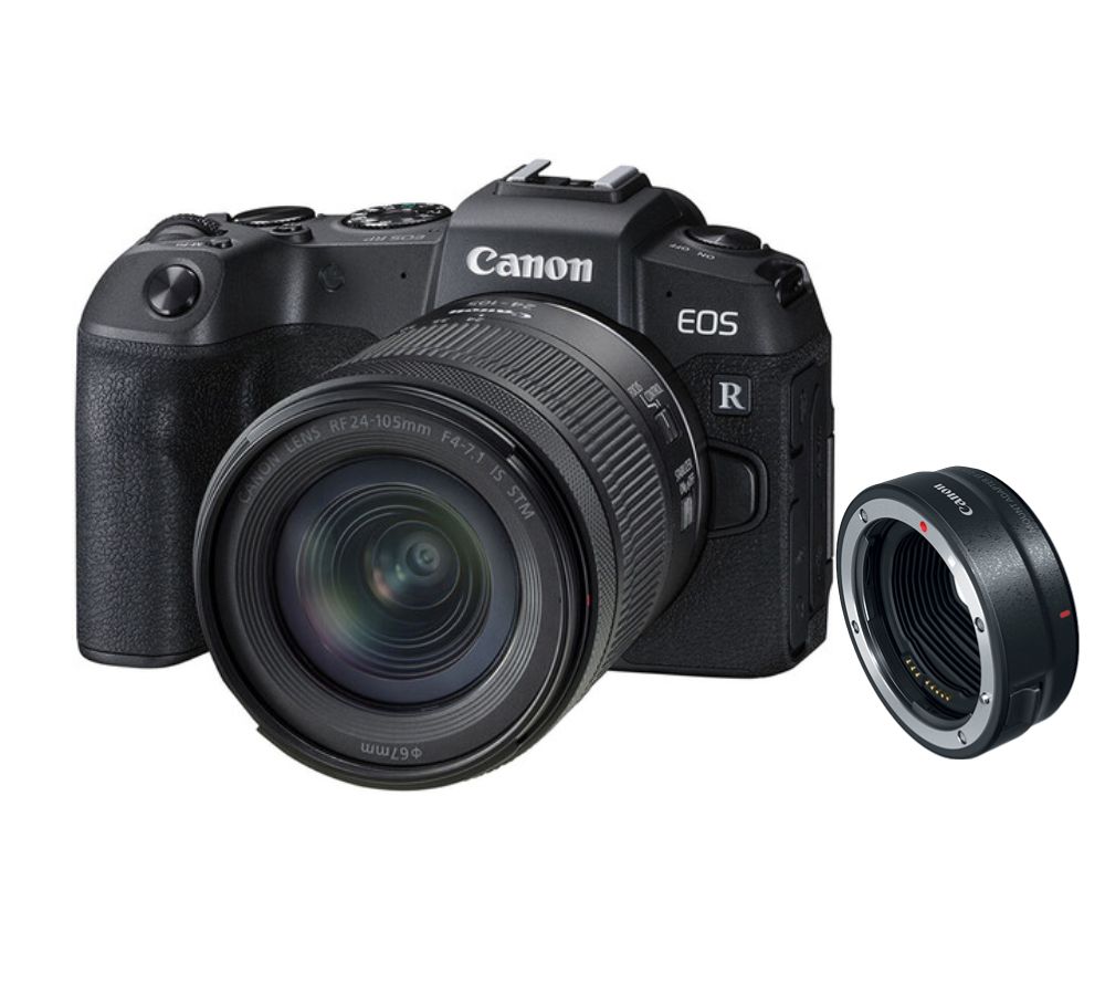 Kit Canon EOS RP avec objectif 24-105 mm f/4-7.1 IS STM et adaptateur de monture EF-EOS R