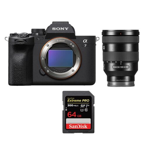 Sony Alpha A7 Mark IV + Lente Sony FE 24-105mm f/4 G OSS + Tarjeta de memoria SanDisk 64GB Extreme Pro SDXC UHS-II 300MB/s
