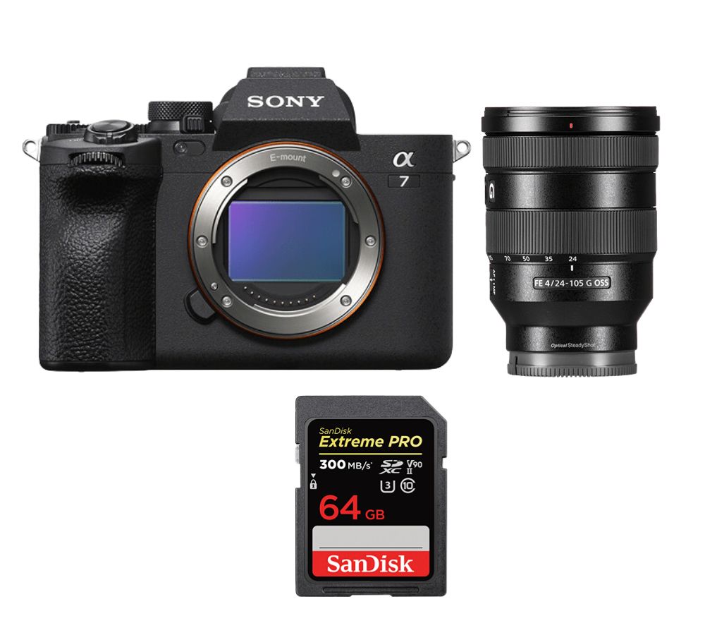 Sony Alpha A7 Mark IV + Sony FE 24-105mm f/4 G OSS Lens + SanDisk 64GB Extreme Pro SDXC UHS-II 300MB/s