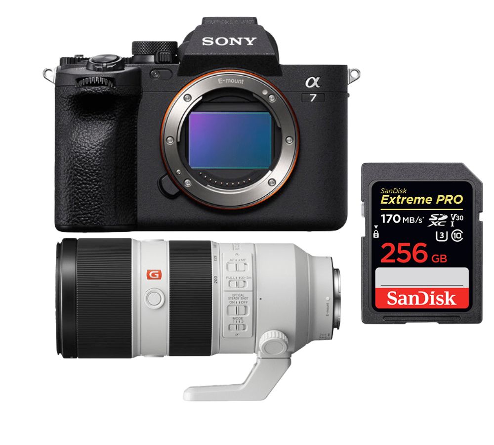 Sony Alpha A7 Mark IV Body + Sony FE 70-200mm f/2.8 GM OSS Lens + SanDisk 256GB Extreme PRO SDXC UHS-I U3 V30 200MBs