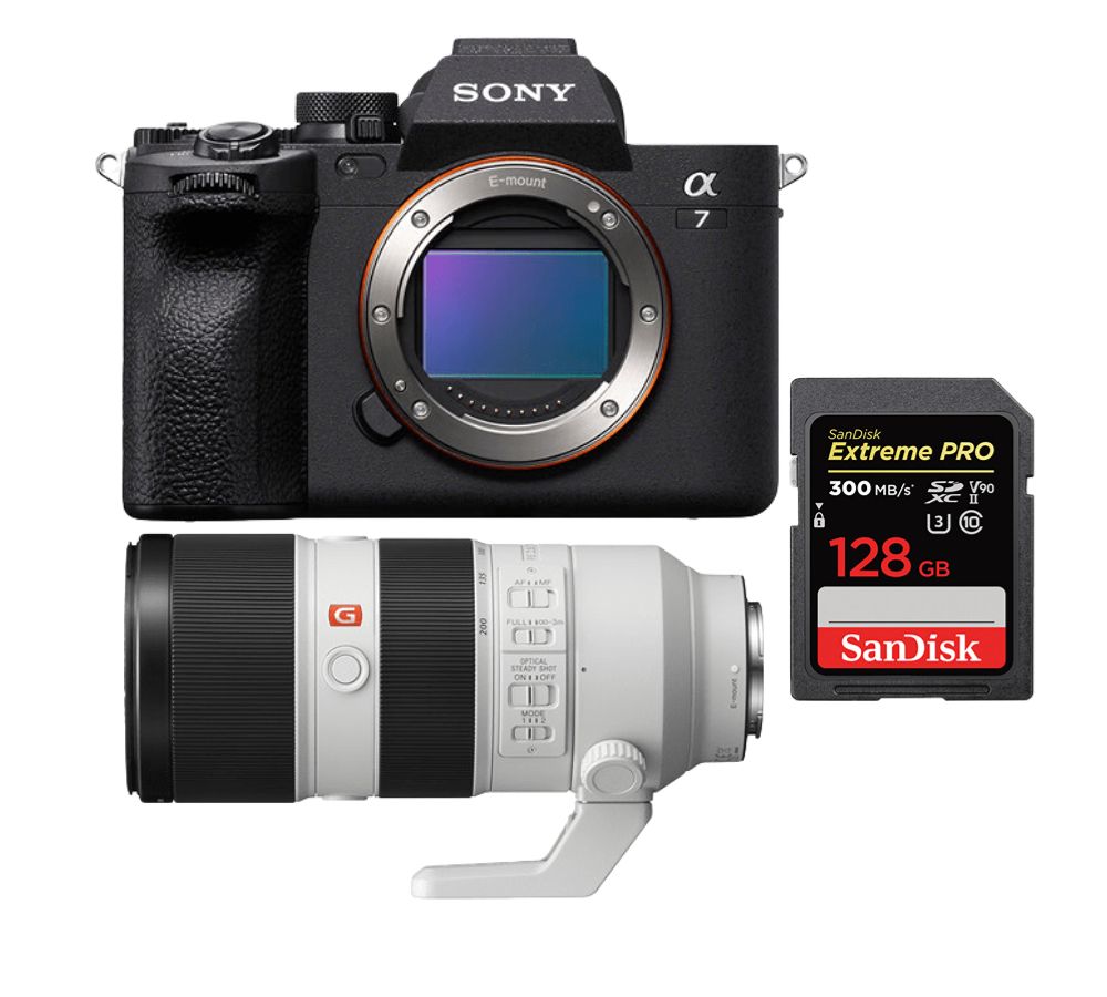 Sony Alpha A7 Mark IV Body + FE 70-200mm f/2.8 GM OSS Lens + SanDisk 128GB Extreme Pro SDXC UHS-II Card