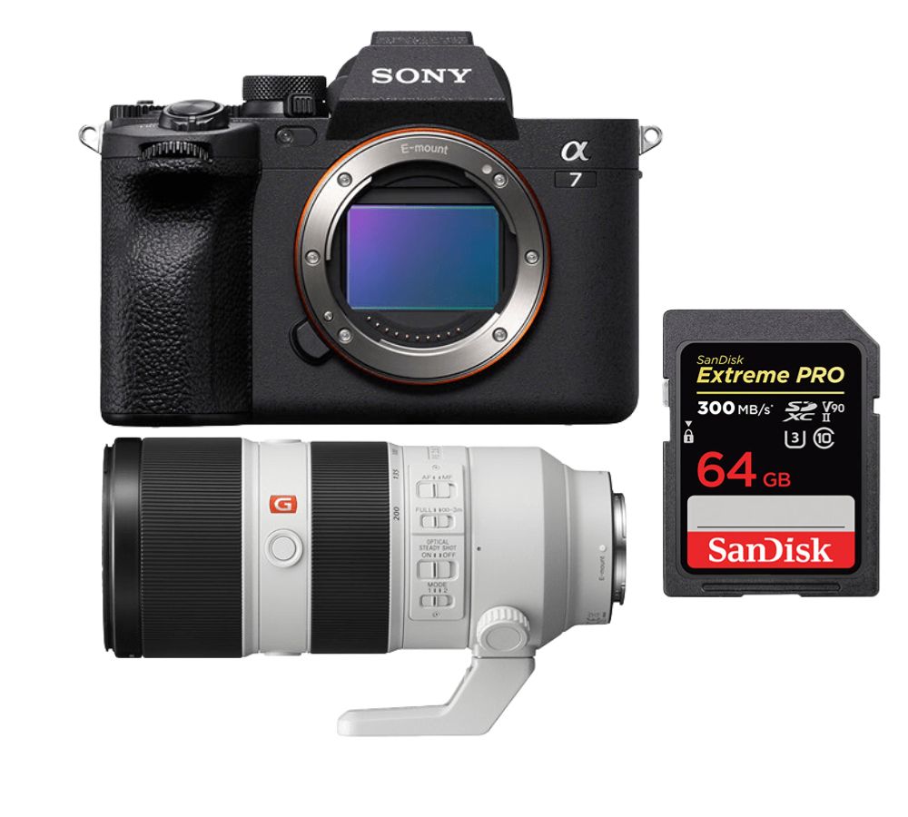 Sony Alpha A7 Mark IV Camera Kit with FE 70-200mm f/2.8 GM OSS Lens and SanDisk 64GB Extreme Pro SDXC Card
