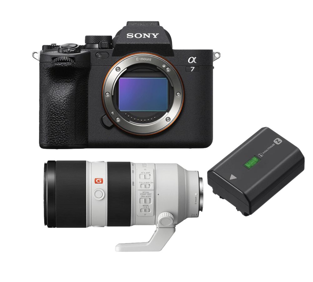Sony Alpha A7 Mark IV Camera Kit with FE 70-200mm f/2.8 GM OSS Lens and NP-FZ100 Battery