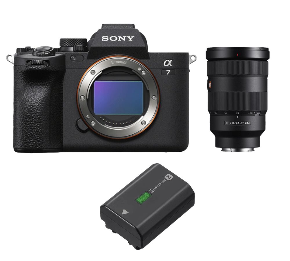 Sony Alpha A7 Mark IV Body + FE 24-70mm f/2.8 GM Lens + NP-FZ100 Battery
