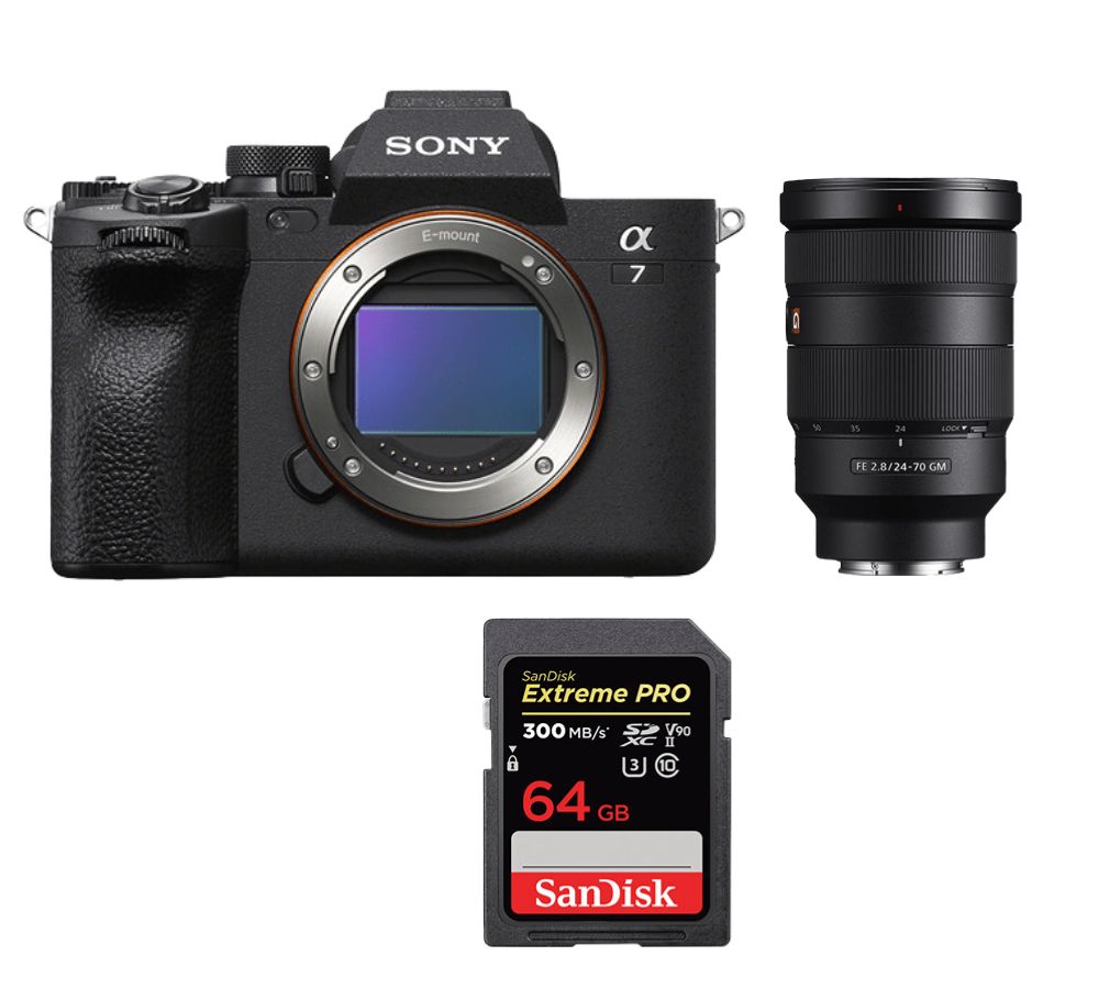 Sony Alpha A7 Mark IV Body + FE 24-70mm f/2.8 GM Lens + SanDisk 64GB Extreme Pro SDXC UHS-II Card