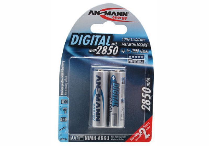 Ansmann 2x AA NiMH Rechargeable Batteries (2850mAh)