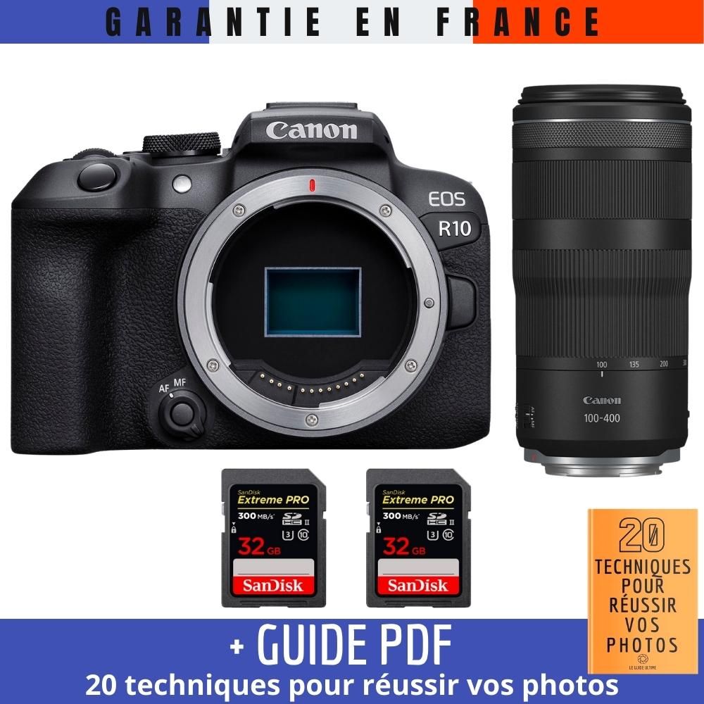 Canon EOS R10 + RF 100-400mm F5.6-8 IS USM + 2 SanDisk 32GB Extreme PRO UHS-II SDXC 300MB/s (Guide PDF '20 Techniques to Succeed in Your Photos')